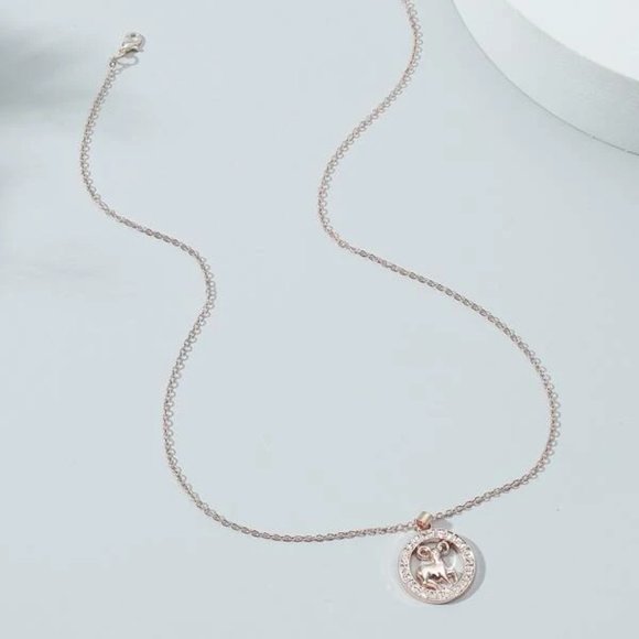 Aries Zodiac Rose Gold Necklace - Picture 3 of 3